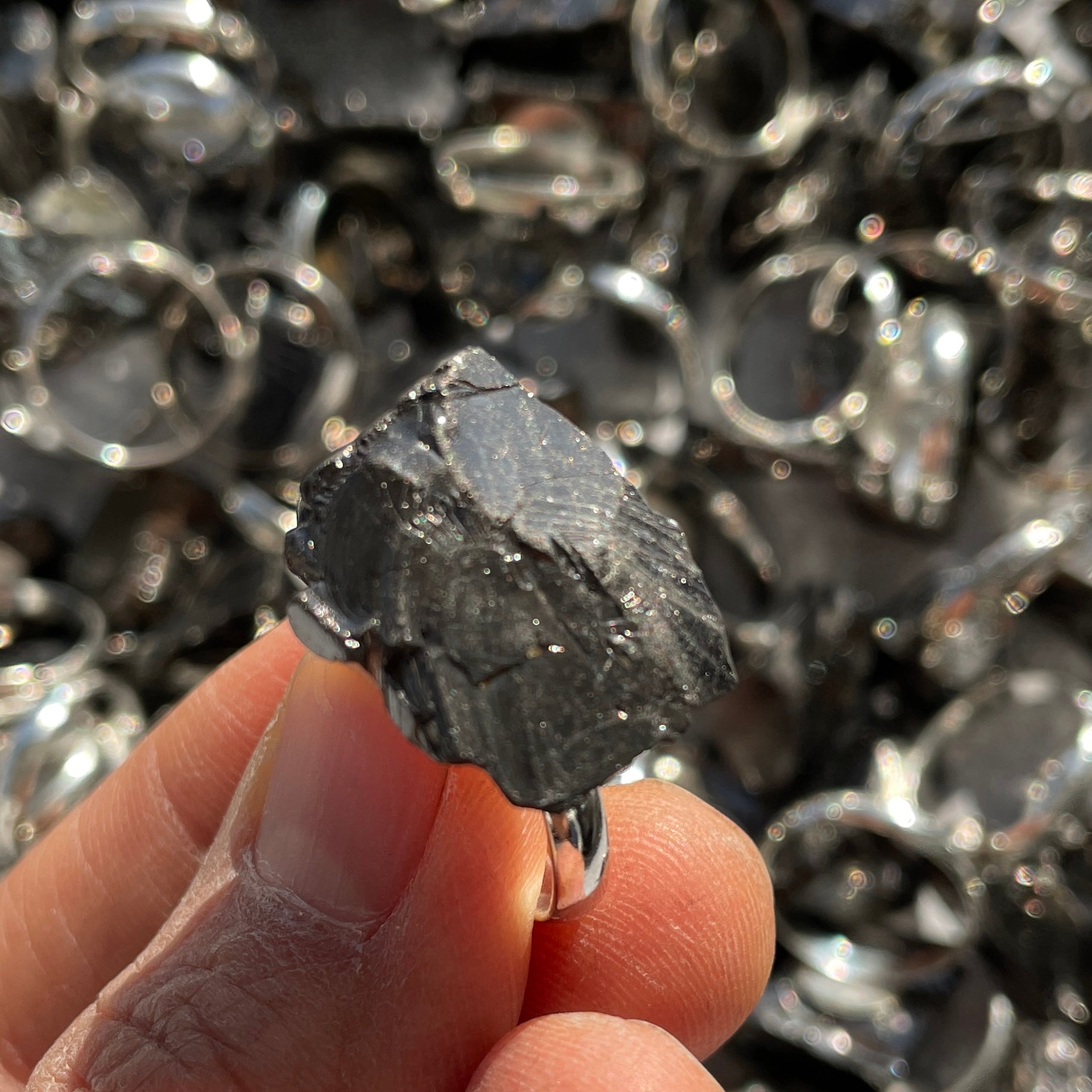 Shungite Elite - Silver Plated Adjustable Ring Shungite Elite - Silver Plated Adjustable Ring